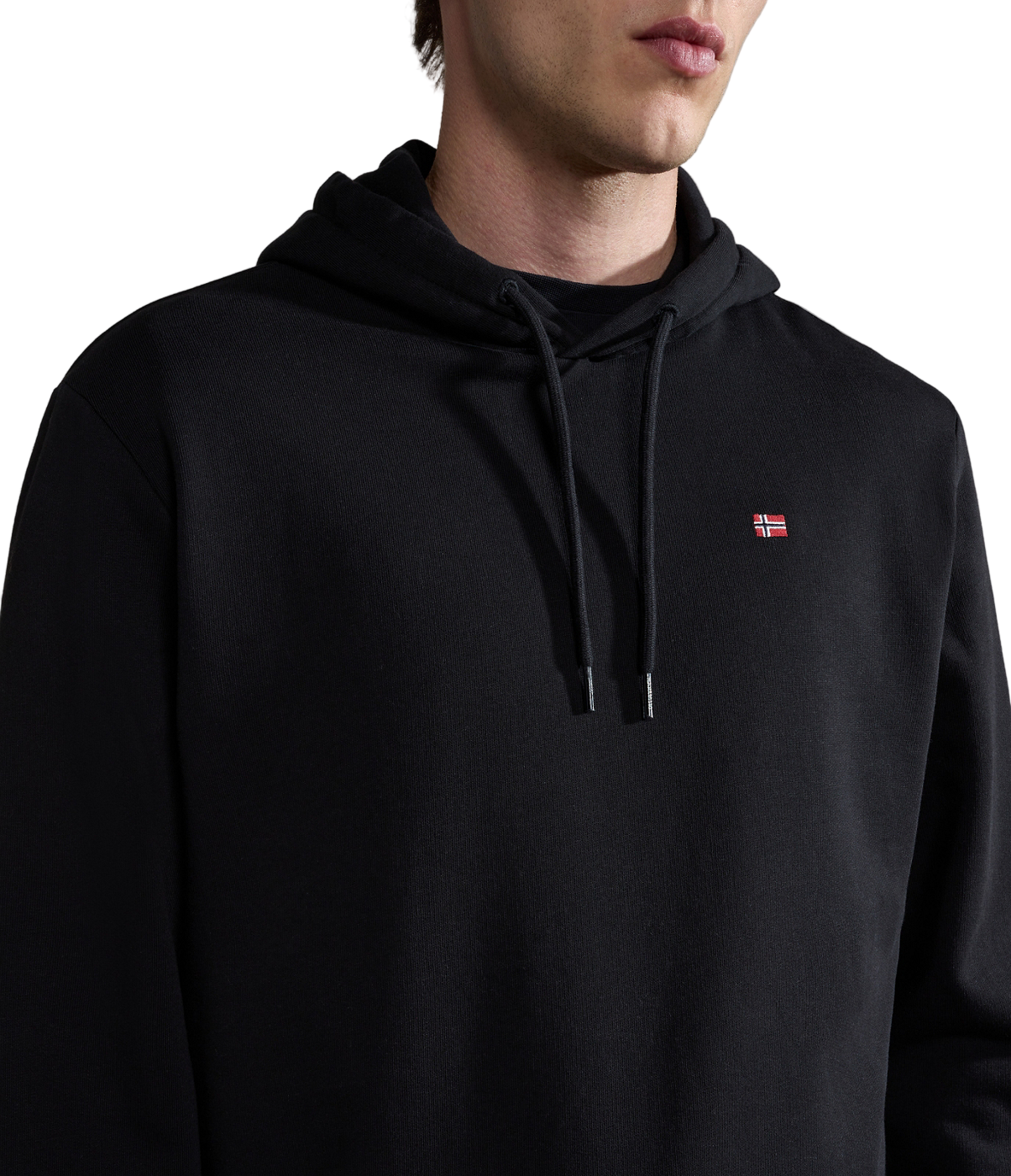 Napapijri Felpa Uomo Nera con Cappuccio e Logo