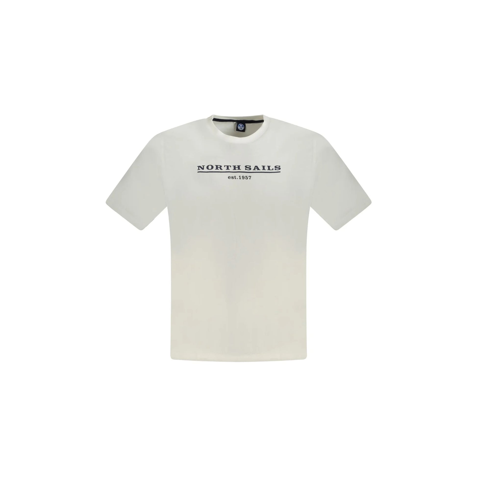 North Sails T-Shirt Uomo Bianca Girocollo Cotone Stampa Logo Bianco - foto prodotto