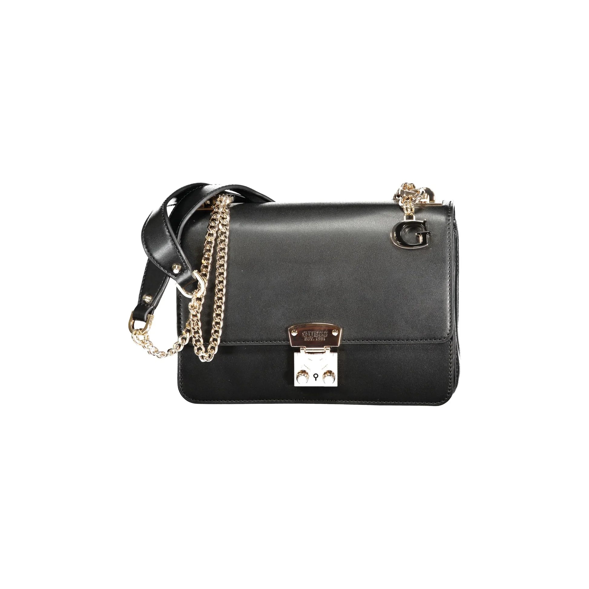 GUESS JEANS Borsa Donna Nera Eliette a Tracolla con Catena e Scomparti Multipli Borse Nero - foto prodotto