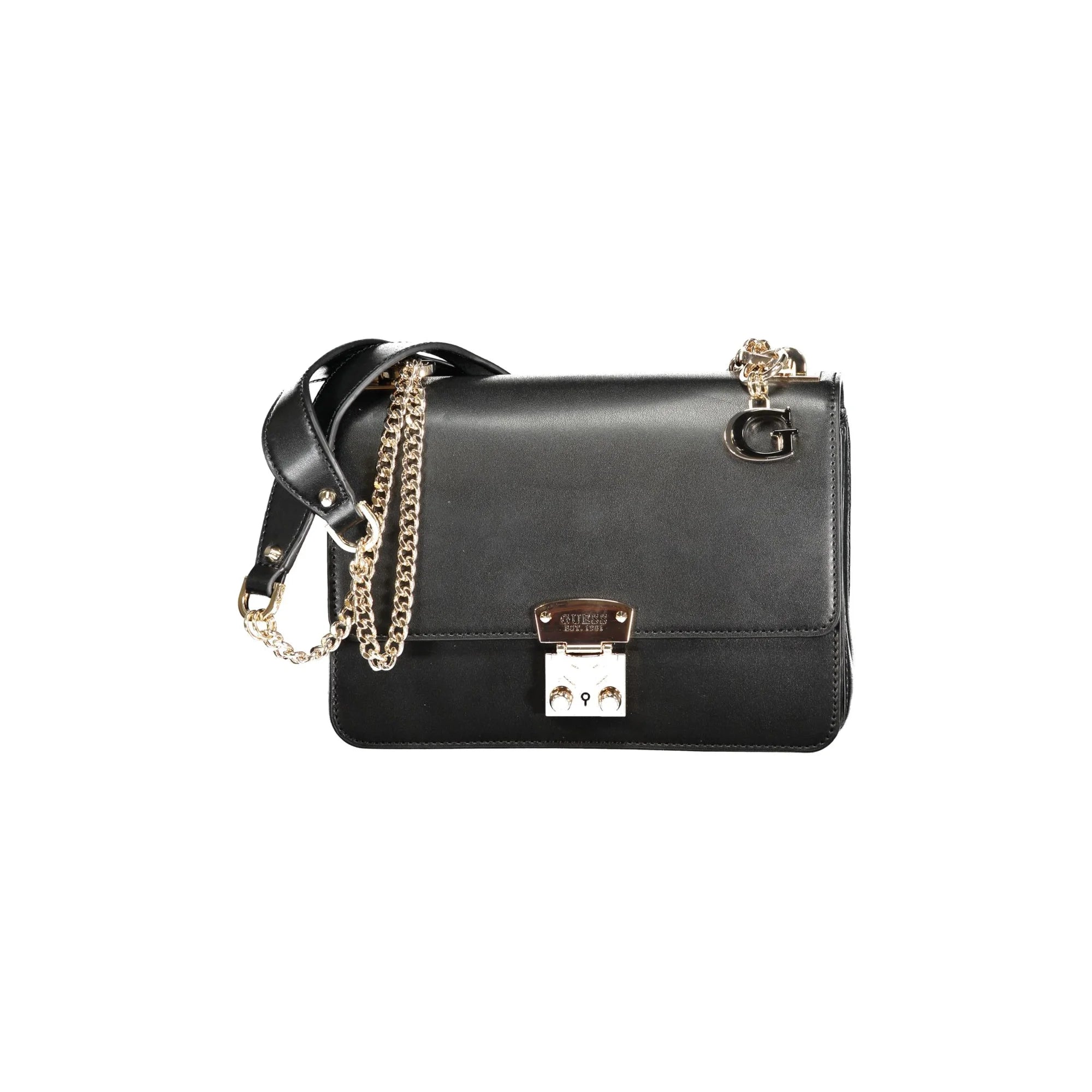 GUESS JEANS Borsa Donna Nera Eliette a Tracolla con Catena e Scomparti Multipli Borse Nero - foto prodotto