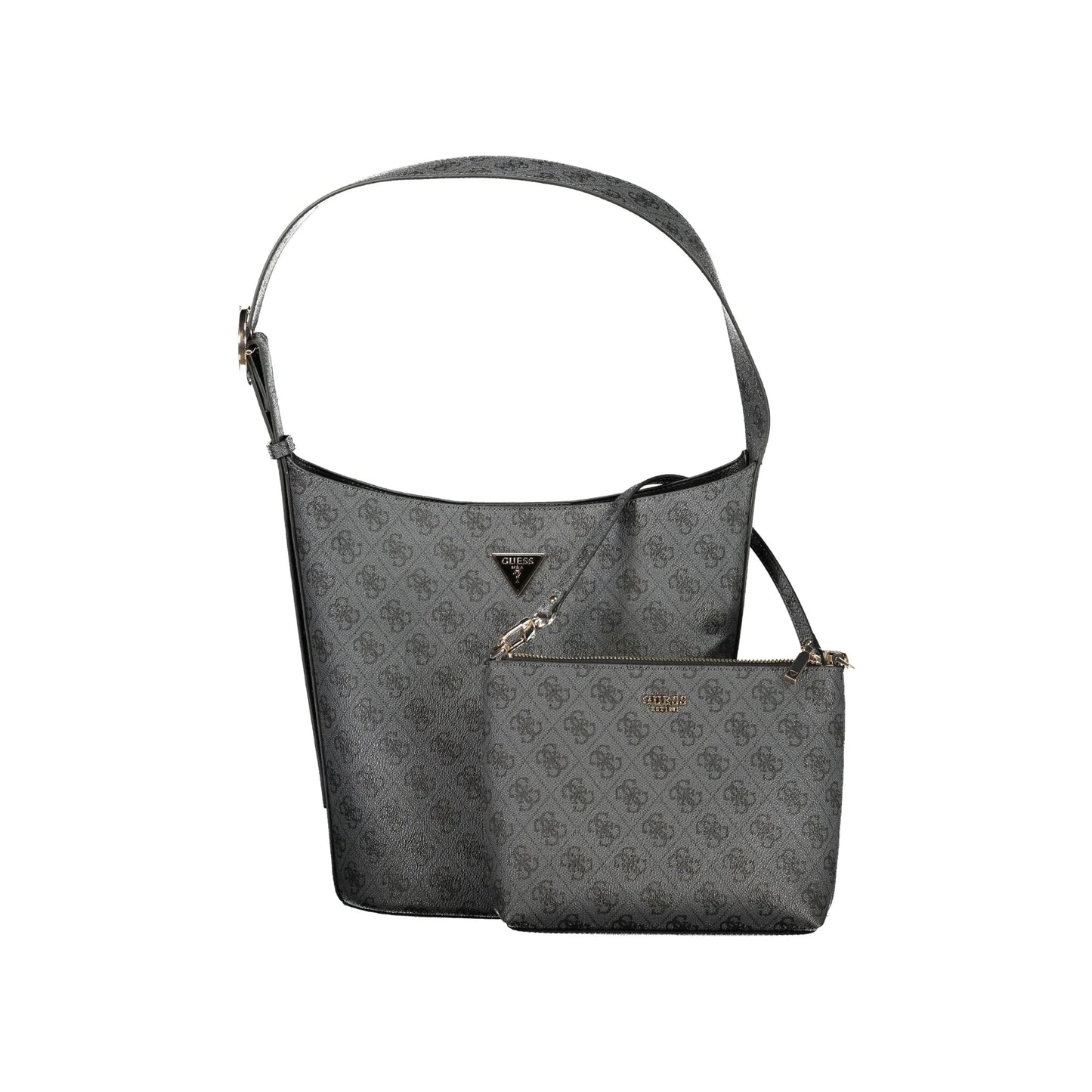 Guess Jeans Borsa a Spalla Donna Nera Stampa Logo Borse nero - vista 2