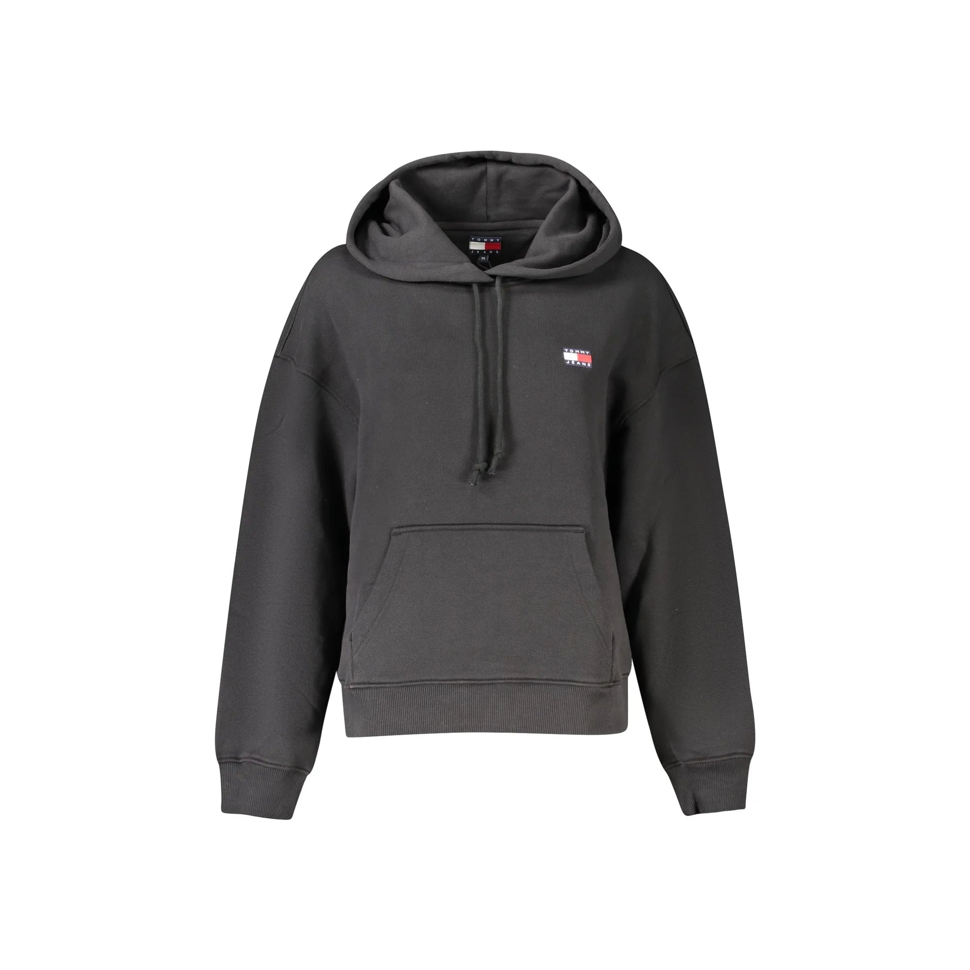 Tommy Hilfiger Felpa Donna Nera Cappuccio Felpata Ricamo Logo Felpe Nero - foto prodotto