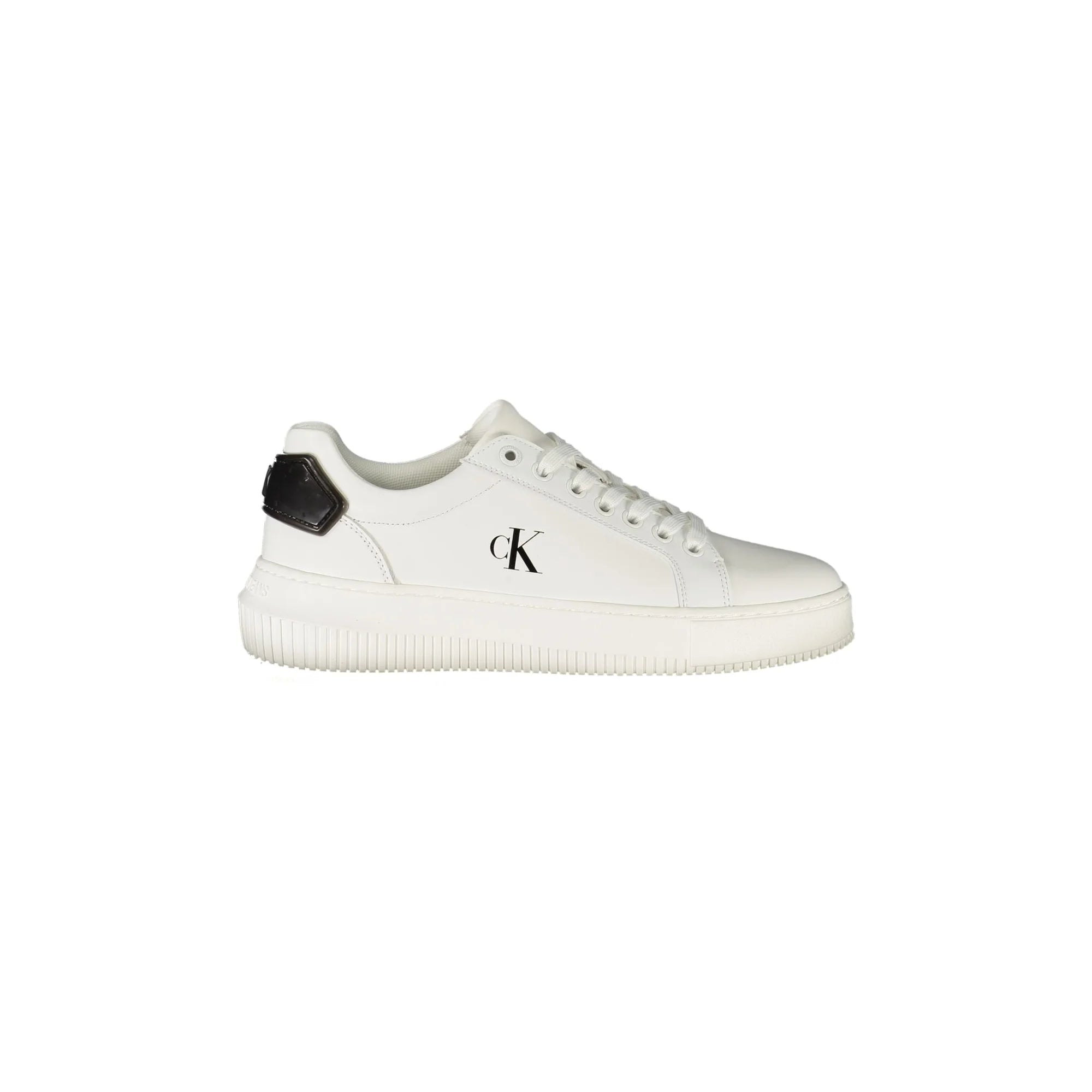 CALVIN KLEIN Calzature Sportive Donna Bianche con Dettagli Neri Sneakers Bianco - foto prodotto