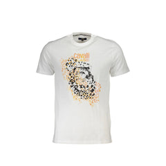Cavalli Class T-Shirt Maniche Corte Uomo Bianca Stampa Logo