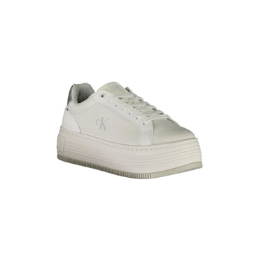 CALVIN KLEIN Scarpe Sneakers Donna Bianche con Zeppa e Dettagli Argento bianco - vista 2