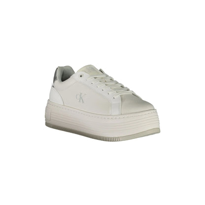 CALVIN KLEIN Scarpe Sneakers Donna Bianche con Zeppa e Dettagli Argento bianco - vista 2