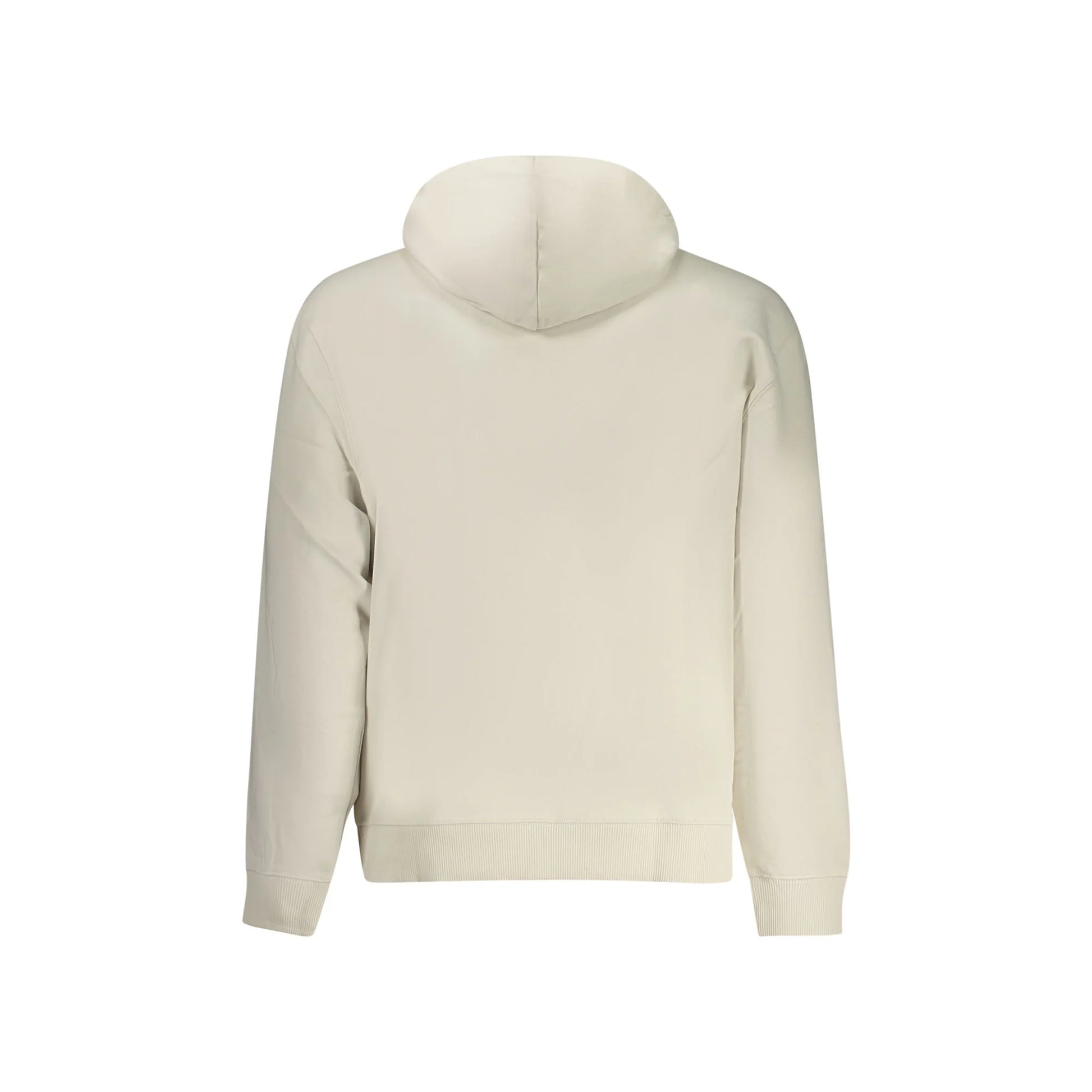 Calvin Klein Felpa Uomo Beige Cappuccio Garzata Tascone Ricamo Felpe - vista 2