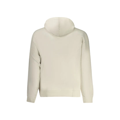 Calvin Klein Felpa Uomo Beige Cappuccio Garzata Tascone Ricamo Felpe - vista 2