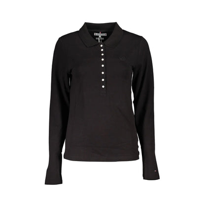 Tommy Hilfiger Polo Maniche Lunghe Donna Nera Ricamo Nero - foto prodotto