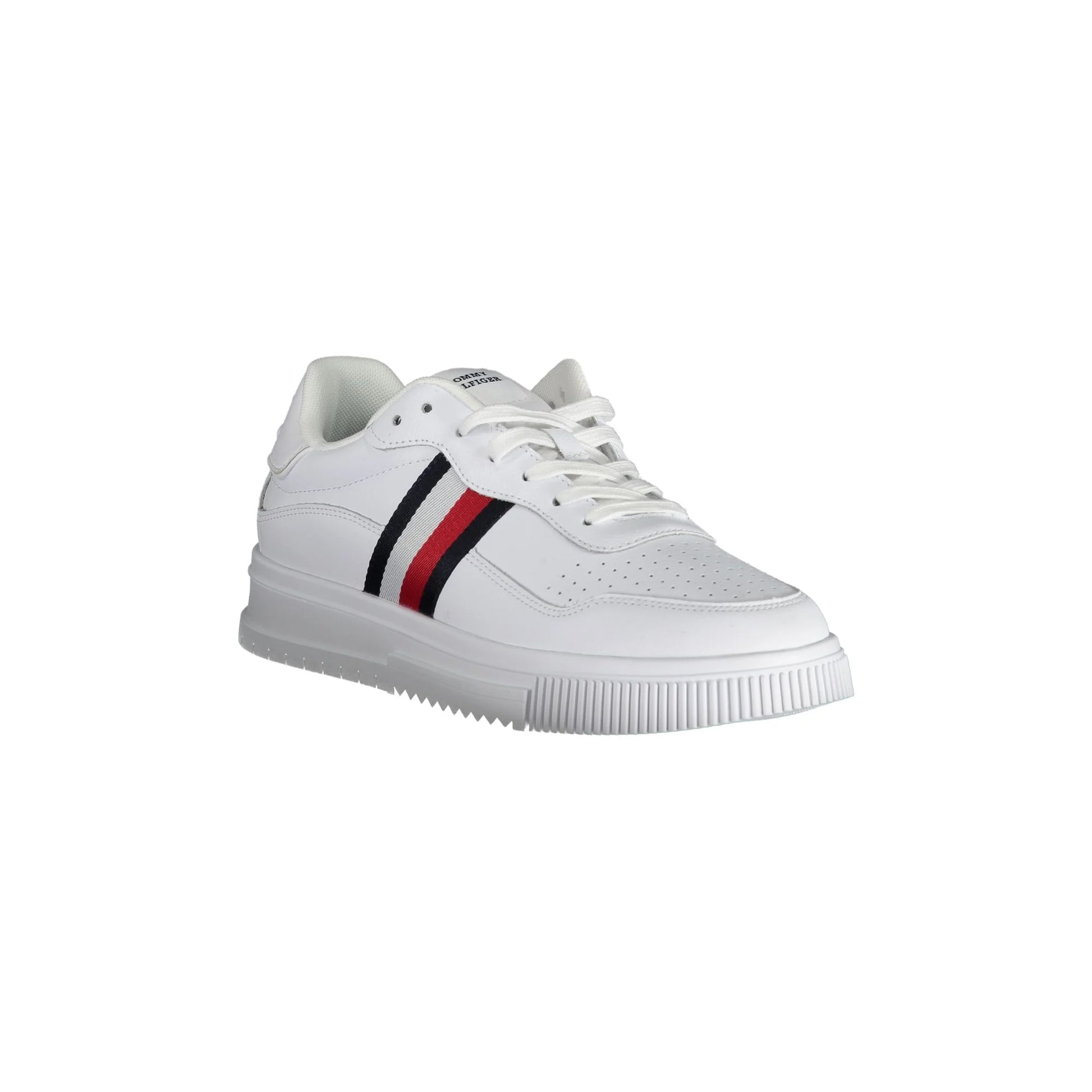 TOMMY HILFIGER Scarpe Sneakers Uomo Bianche con Ricamo e Logo bianco - vista 3