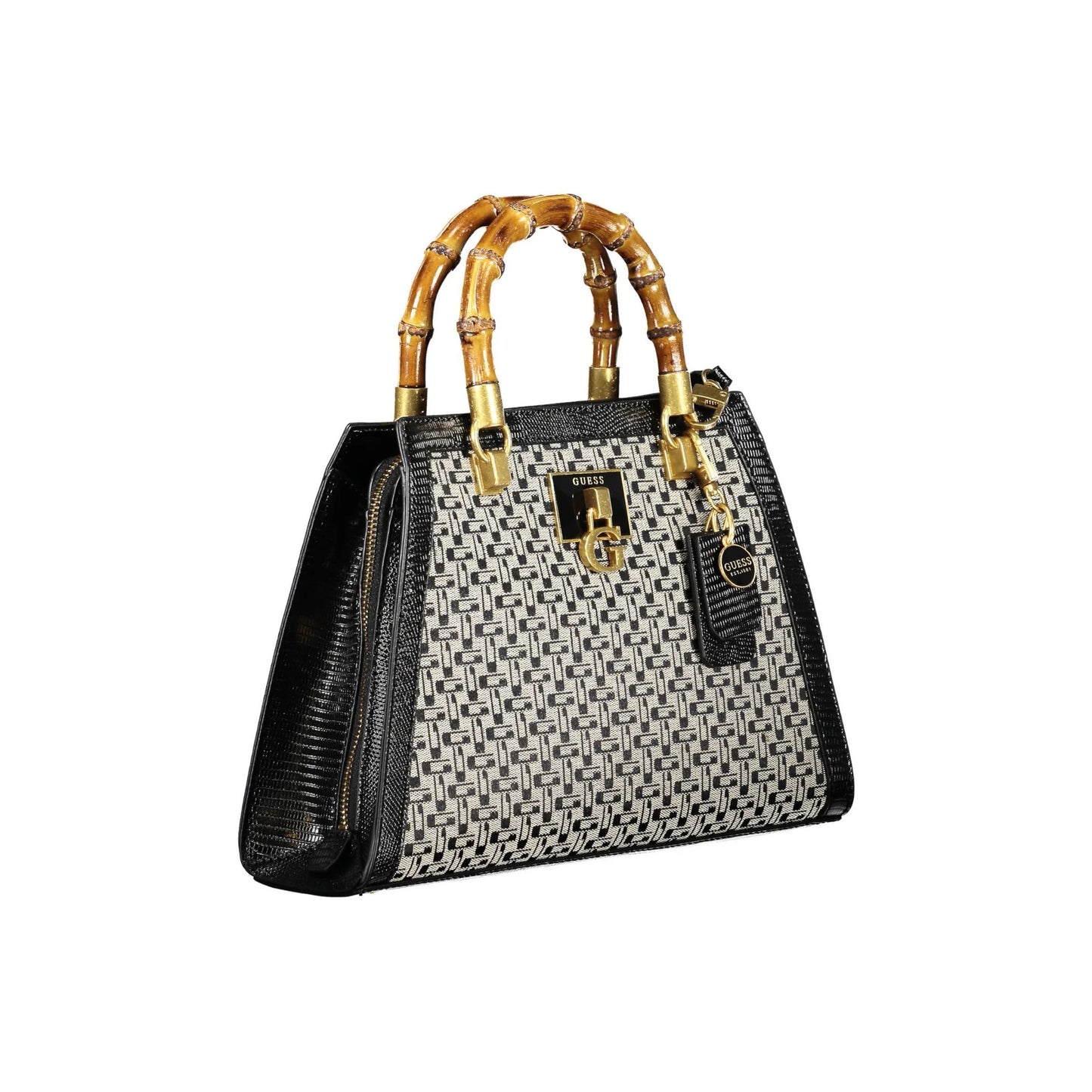 GUESS JEANS Borsa Donna con Doppi Manici Nera con Tracolla e Zip Borse nero - vista 3