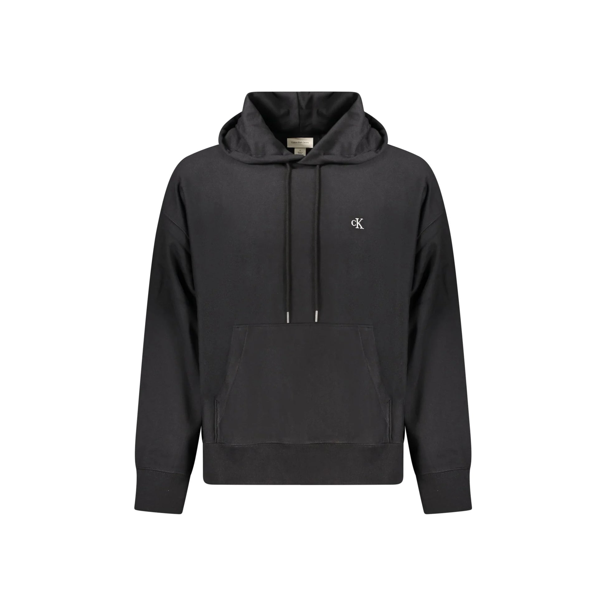 Calvin Klein Felpa Uomo Nera Cappuccio Garzata Tascone Ricamo Felpe Nero - foto prodotto