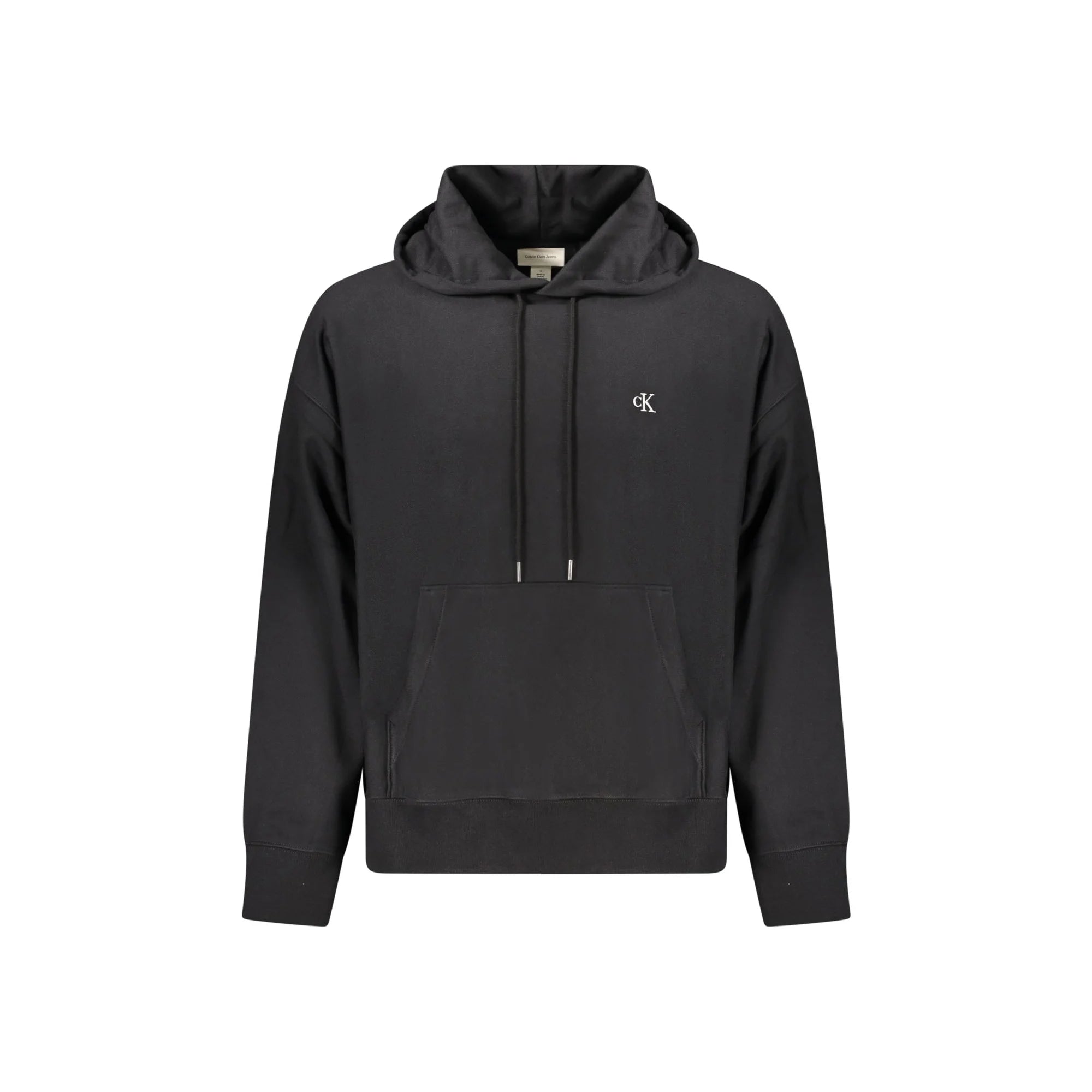 Calvin Klein Felpa Uomo Nera Cappuccio Garzata Tascone Ricamo Felpe Nero - foto prodotto