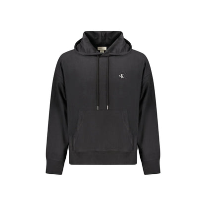 Calvin Klein Felpa Uomo Nera Cappuccio Garzata Tascone Ricamo Felpe Nero - foto prodotto