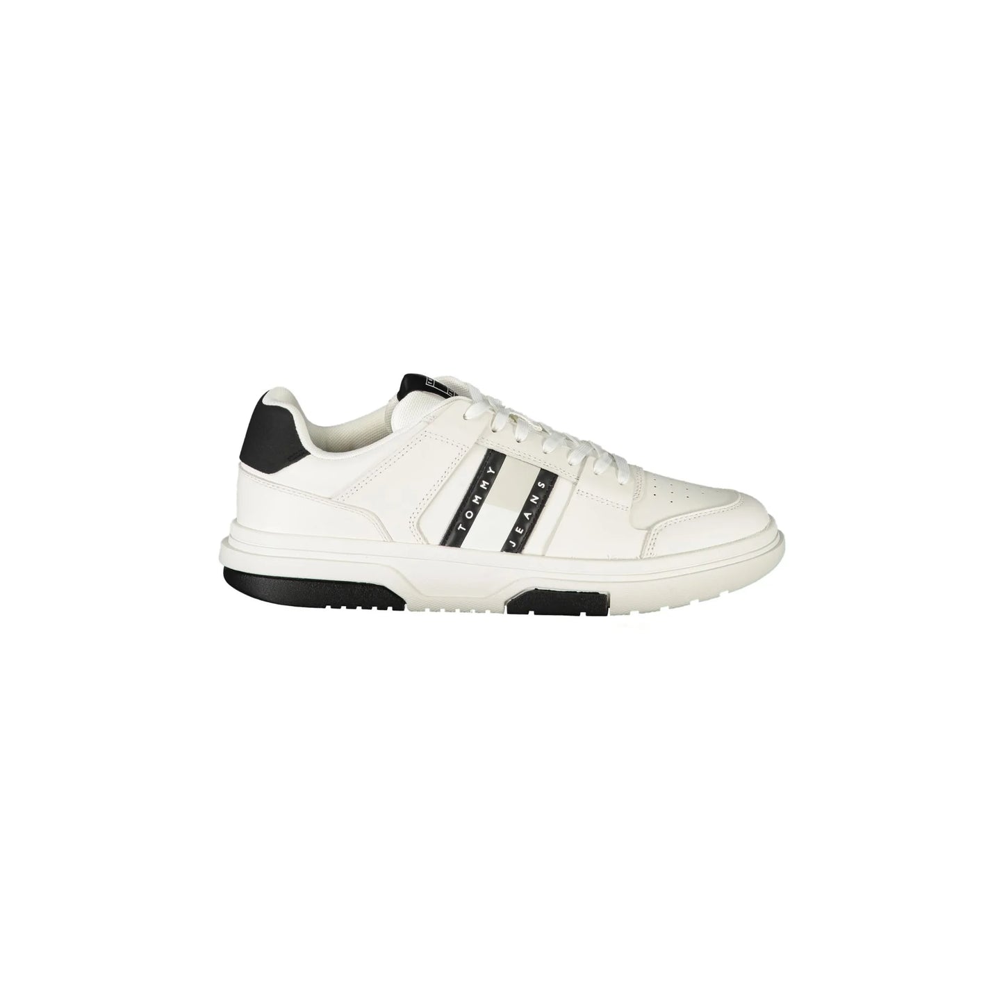 TOMMY HILFIGER Calzatura Sportiva Uomo Bianca con Dettagli Neri Sneakers Bianco - foto prodotto