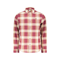 Timberland Camisa de Manga Larga Hombre Roja Bordado