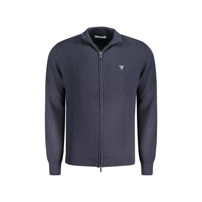 Guess Jeans Maglia Cardigan Uomo Blu Zip Logo Maglie - foto prodotto