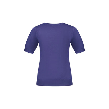 Guess Jeans Maglia Donna Blu Dettagli a Contrasto Maglie - vista 2