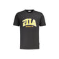 Fila T-Shirt Maniche Corte Uomo Nera Stampa Logo Nero - foto prodotto