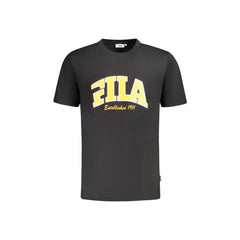 Fila T-Shirt Maniche Corte Uomo Nera Stampa Logo