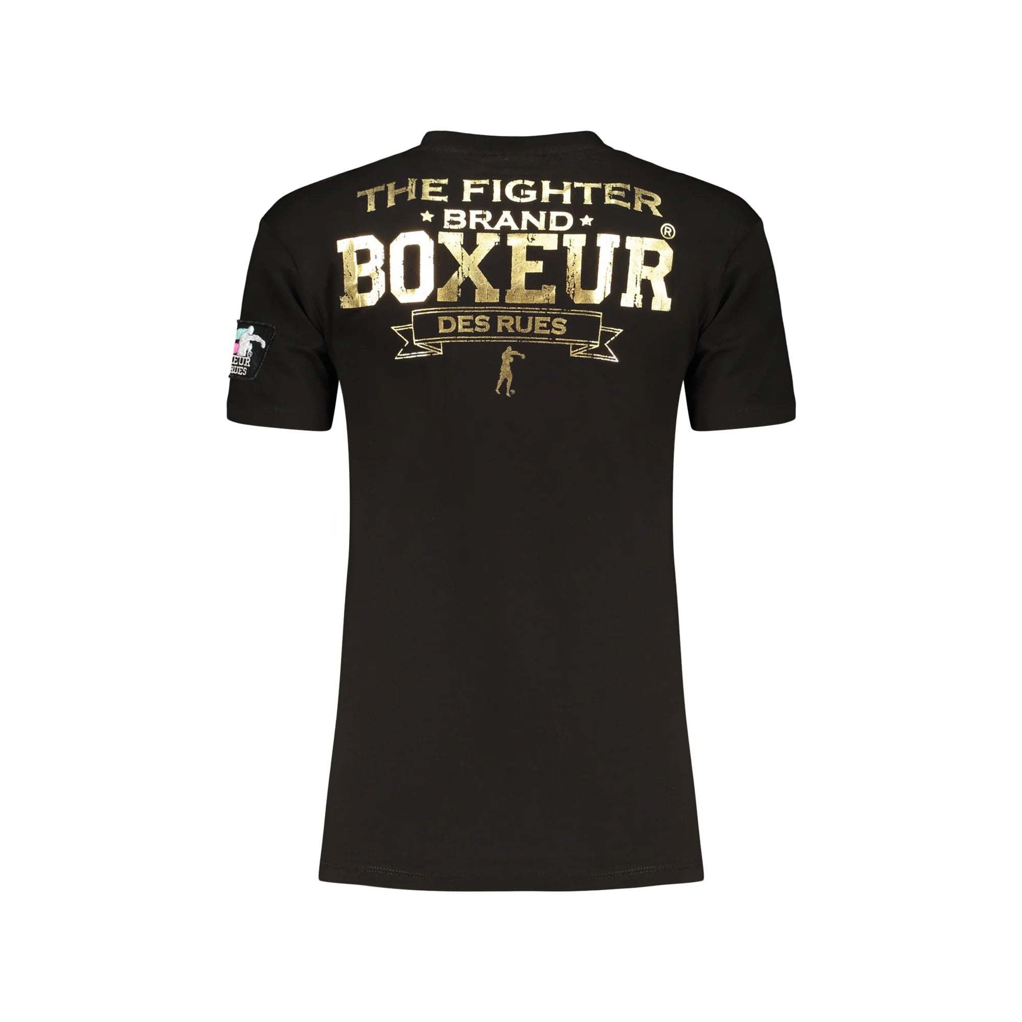 BOXEUR DES RUES T-SHIRT MANICHE CORTE DONNA NERO