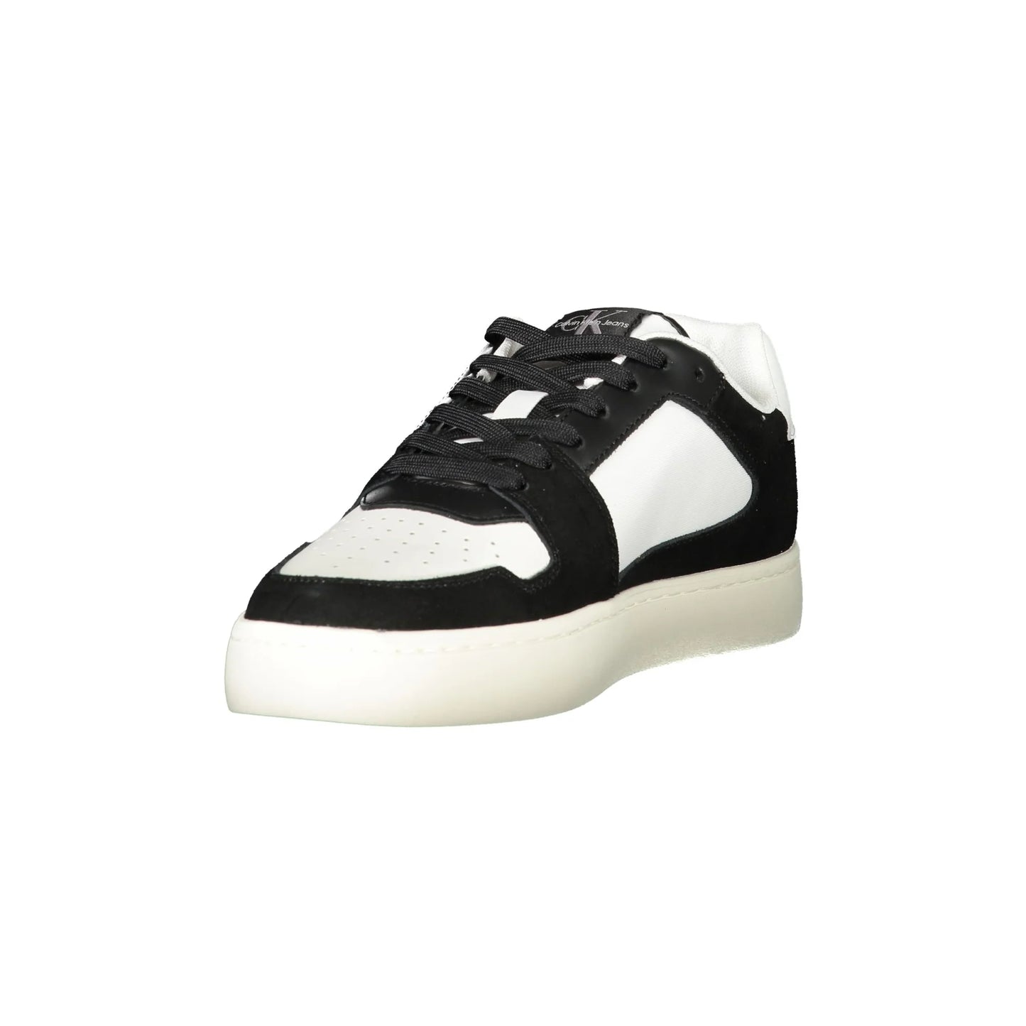 CALVIN KLEIN Scarpe Sneakers Uomo Bianche con Dettagli Neri e Plantare Removibile nero - vista 3