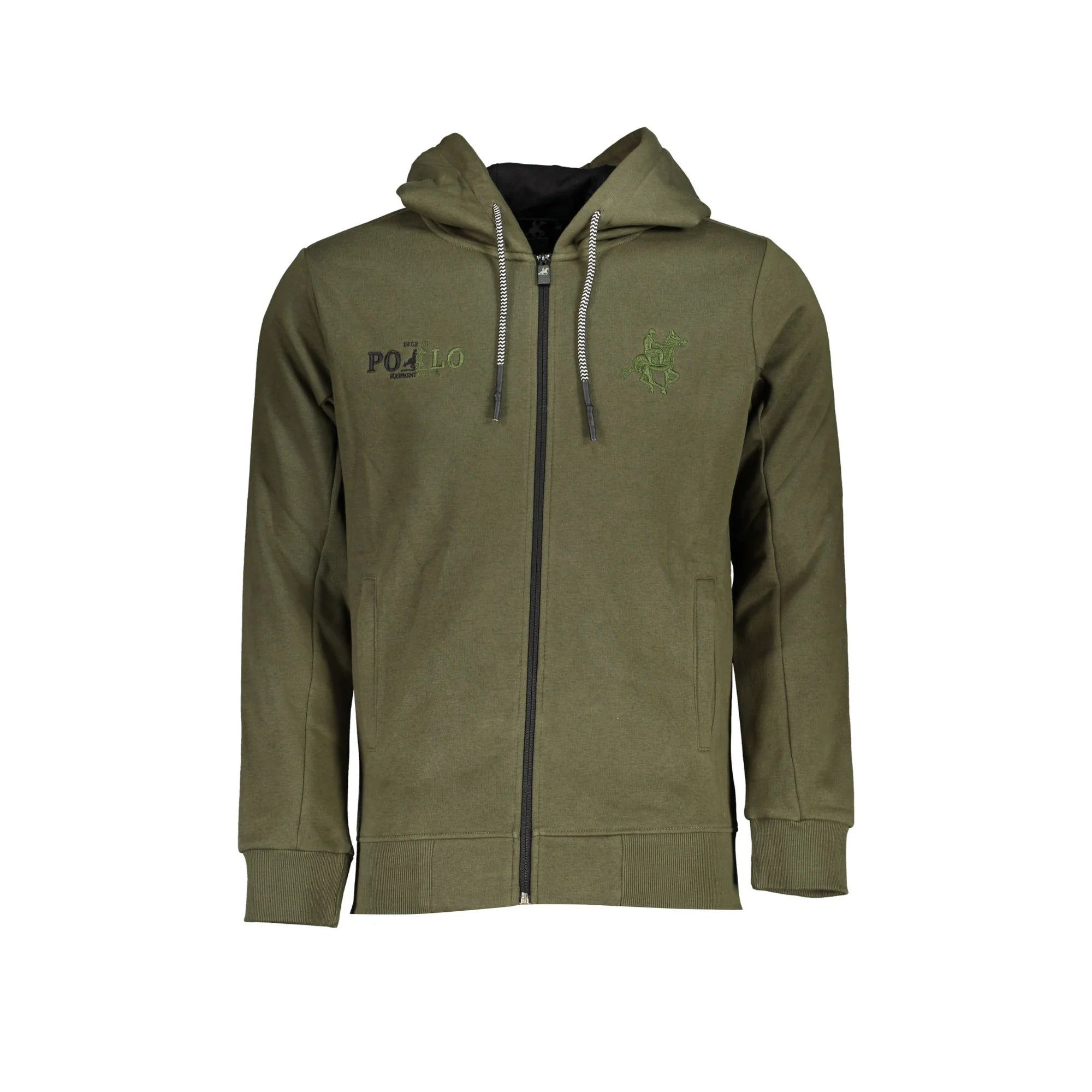 U.S. GRAND POLO FELPA CON ZIP UOMO VERDE
