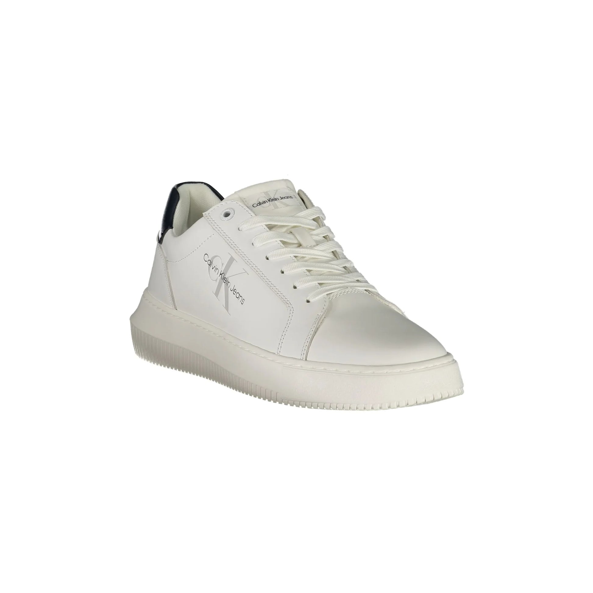 CALVIN KLEIN Scarpe Sneakers Uomo Bianche con Dettagli Neri e Plantare Removibile nero - vista 2