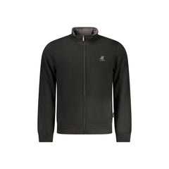 U.S. Grand Felpa Uomo Nero con Zip Felpata Tasche Ricamo Logo