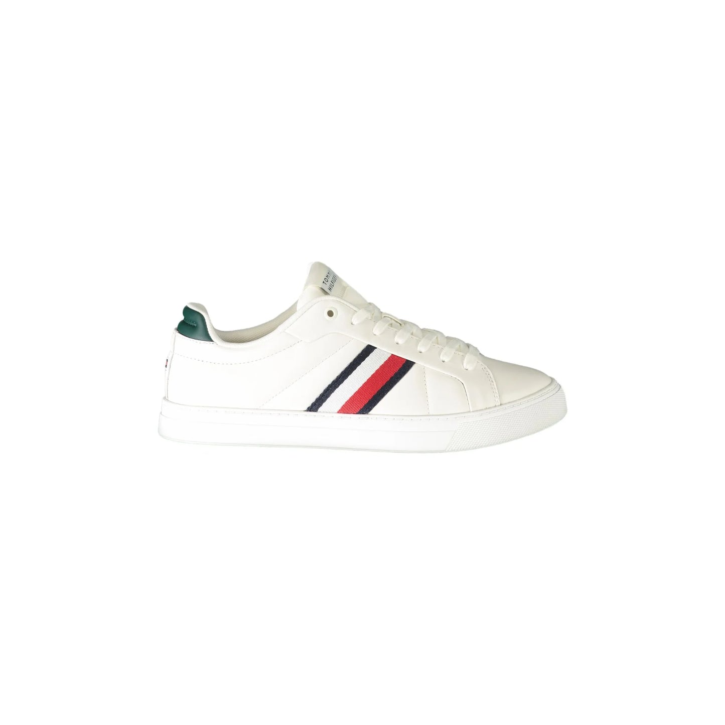 TOMMY HILFIGER Scarpe Sneakers Uomo Bianche con Dettagli Verdi Bianco - foto prodotto