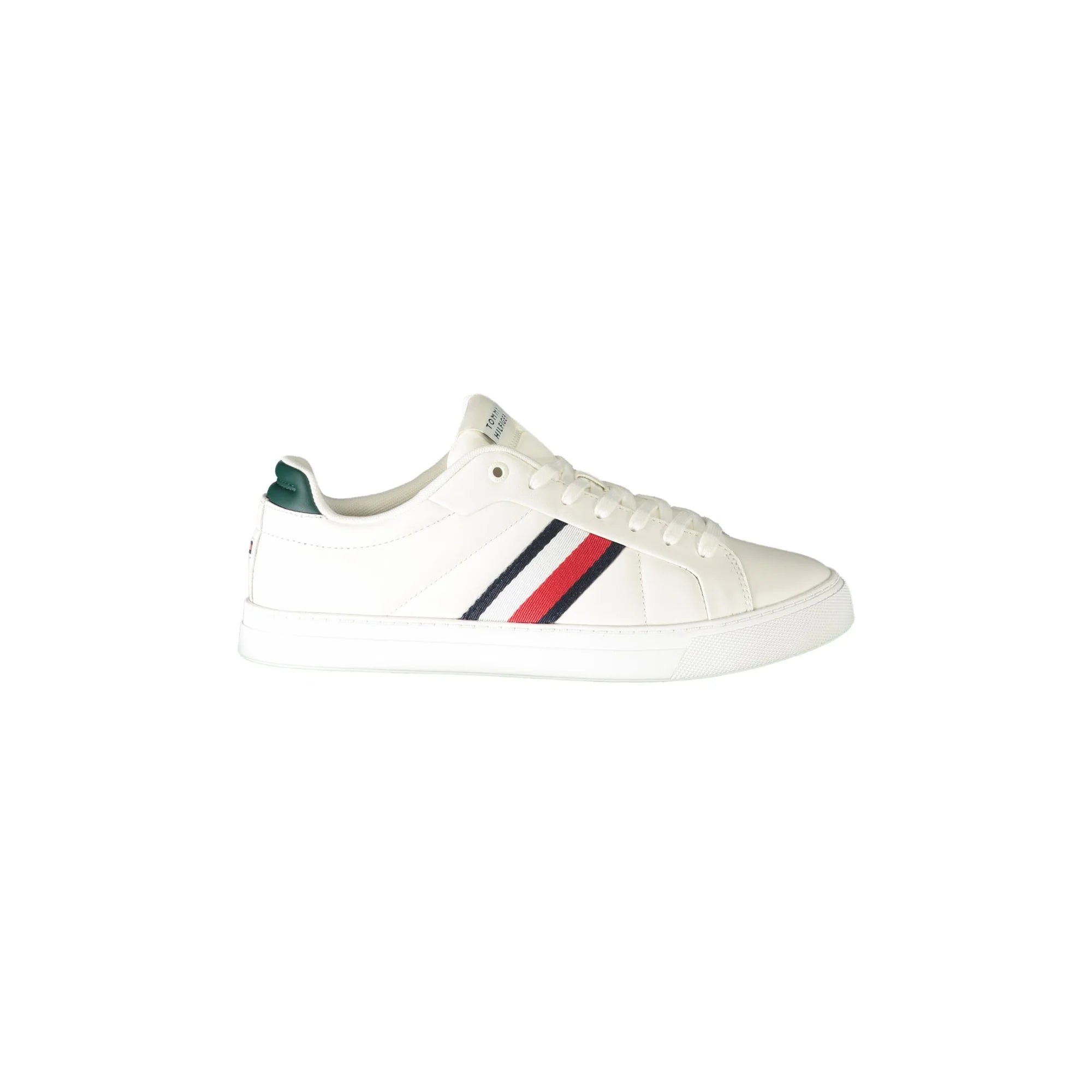 TOMMY HILFIGER Scarpe Sneakers Uomo Bianche con Dettagli Verdi Bianco - foto prodotto