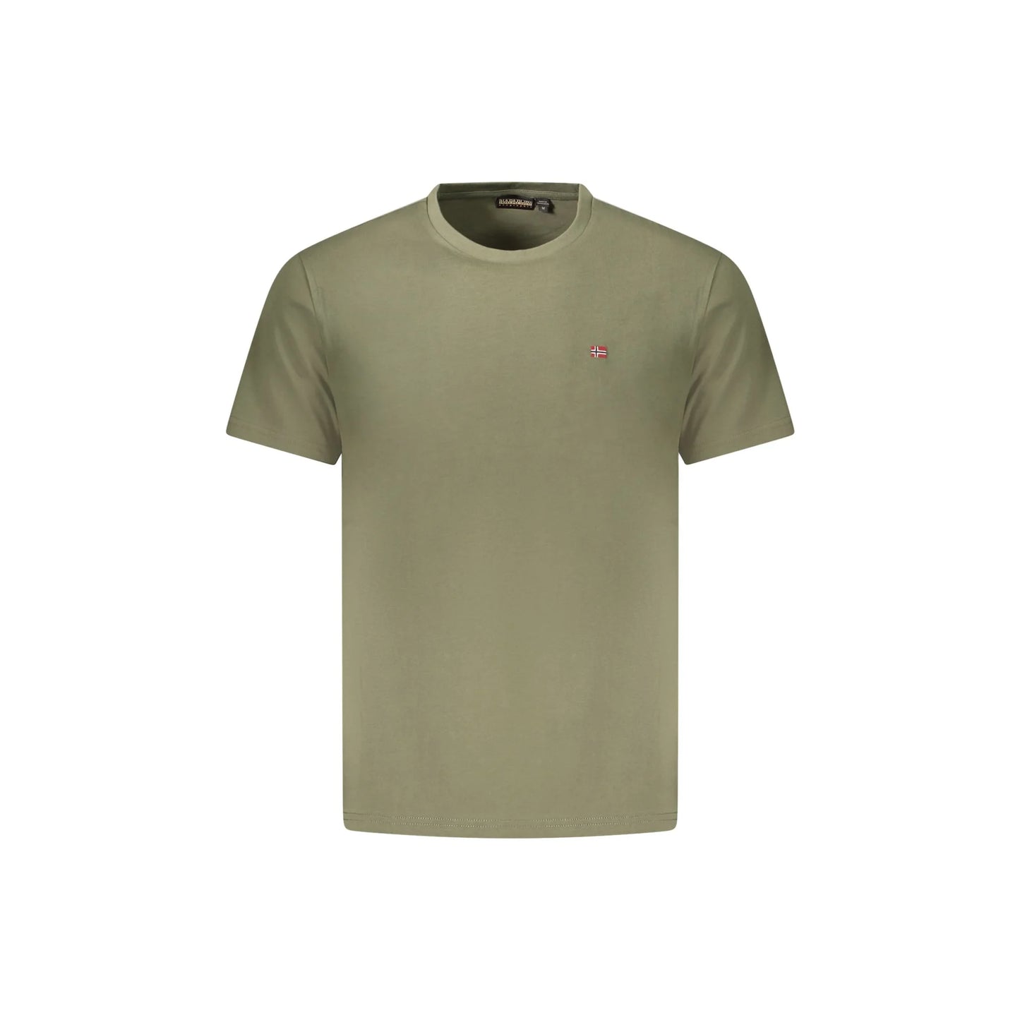 Napapijri T-Shirt Uomo Maniche Corte Girocollo Cotone Responsabile Logo Verde - foto prodotto