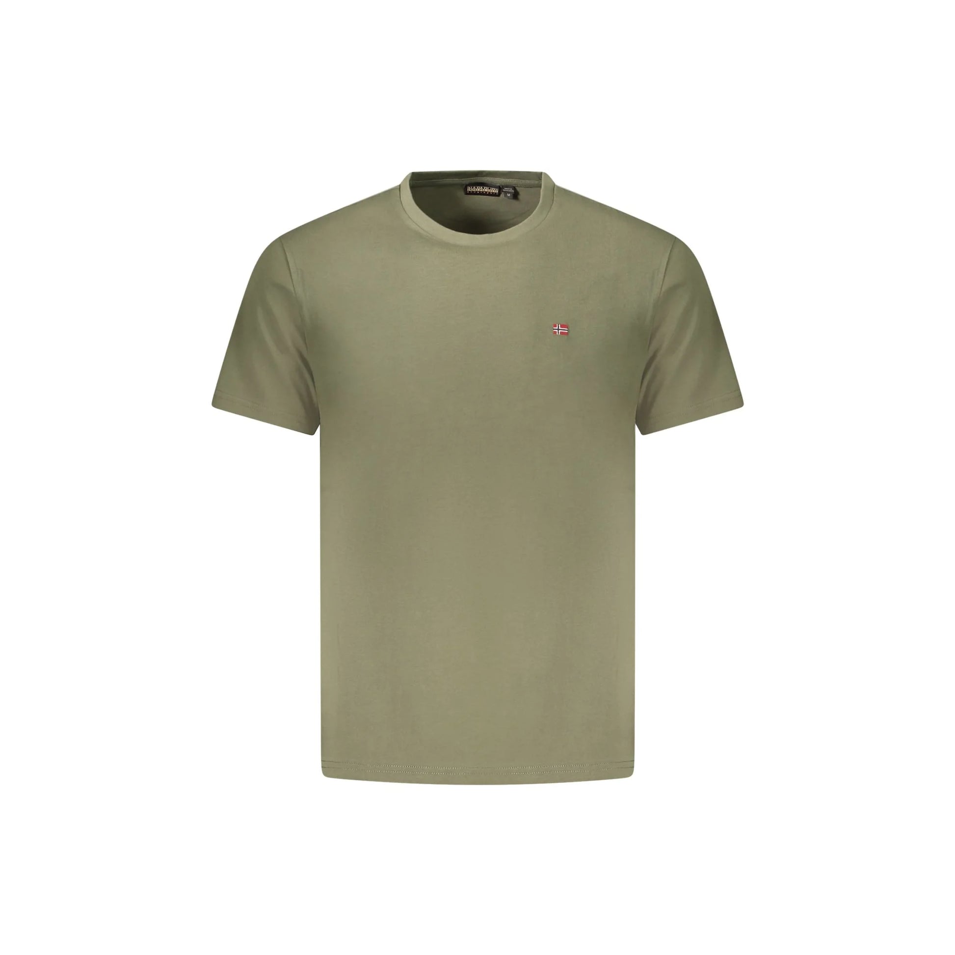 Napapijri T-Shirt Uomo Maniche Corte Girocollo Cotone Responsabile Logo Verde - foto prodotto