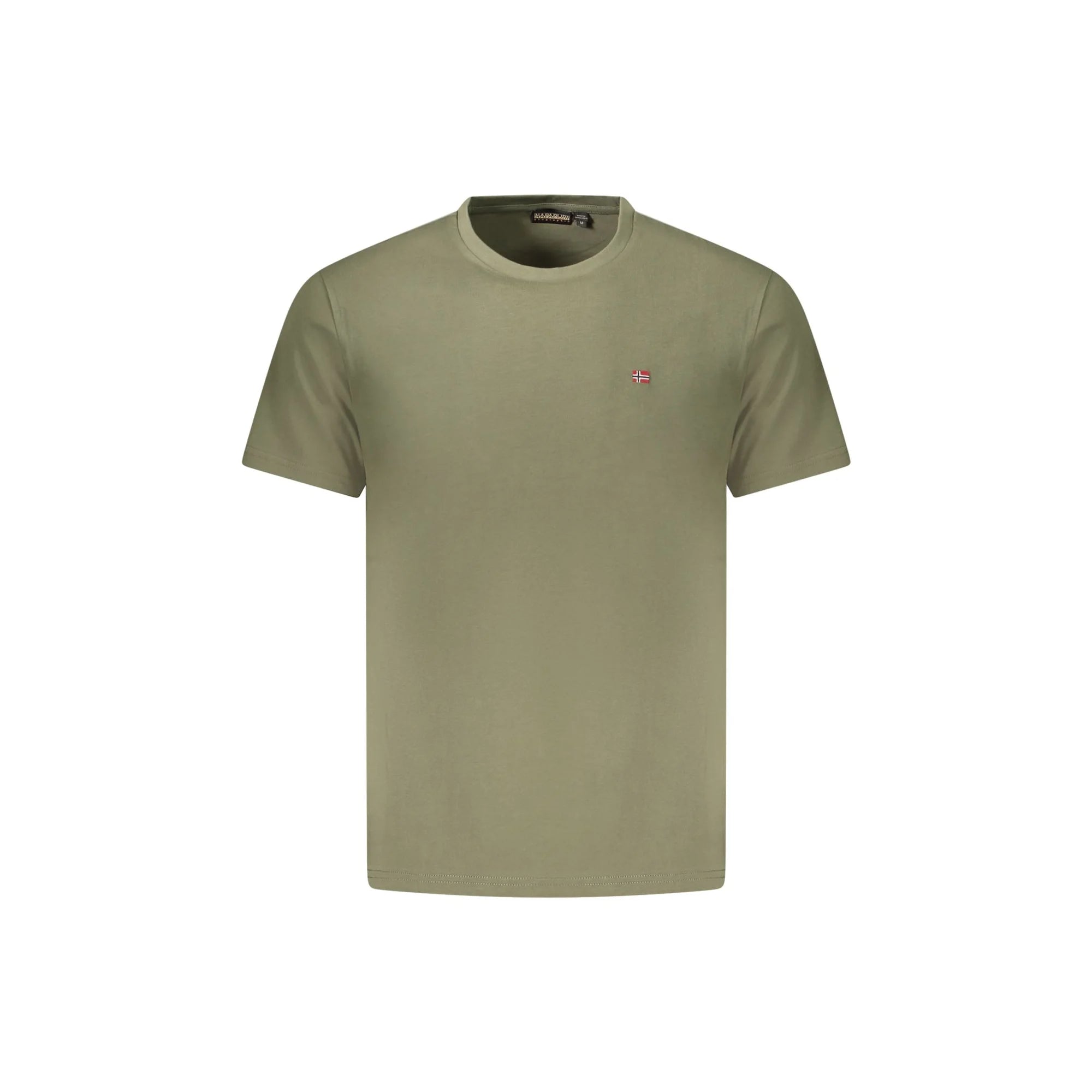 Napapijri T-Shirt Uomo Maniche Corte Girocollo Cotone Responsabile Logo Verde - foto prodotto