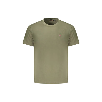 Napapijri T-Shirt Uomo Maniche Corte Girocollo Cotone Responsabile Logo Verde - foto prodotto