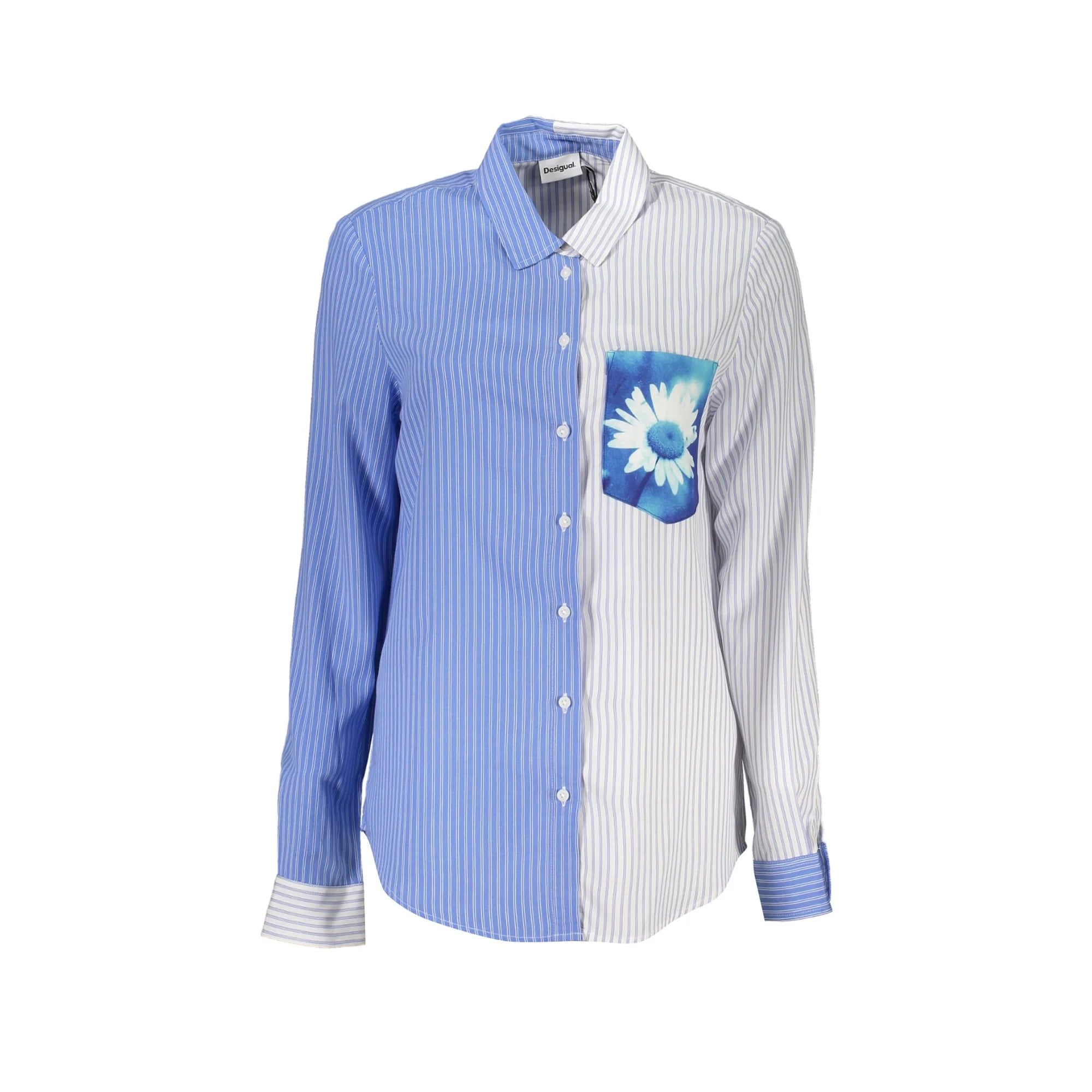 DESIGUAL CAMICIA MANICHE LUNGHE DONNA AZZURRO