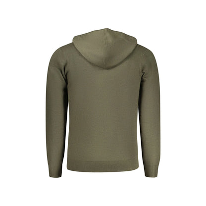 Norway 1963 Cardigan Uomo Verde con Cappuccio Zip Tasche Ricamo Logo Maglie - vista 2