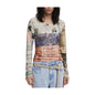 Desigual T-Shirt Maniche Lunghe Donna Beige Logo - foto prodotto