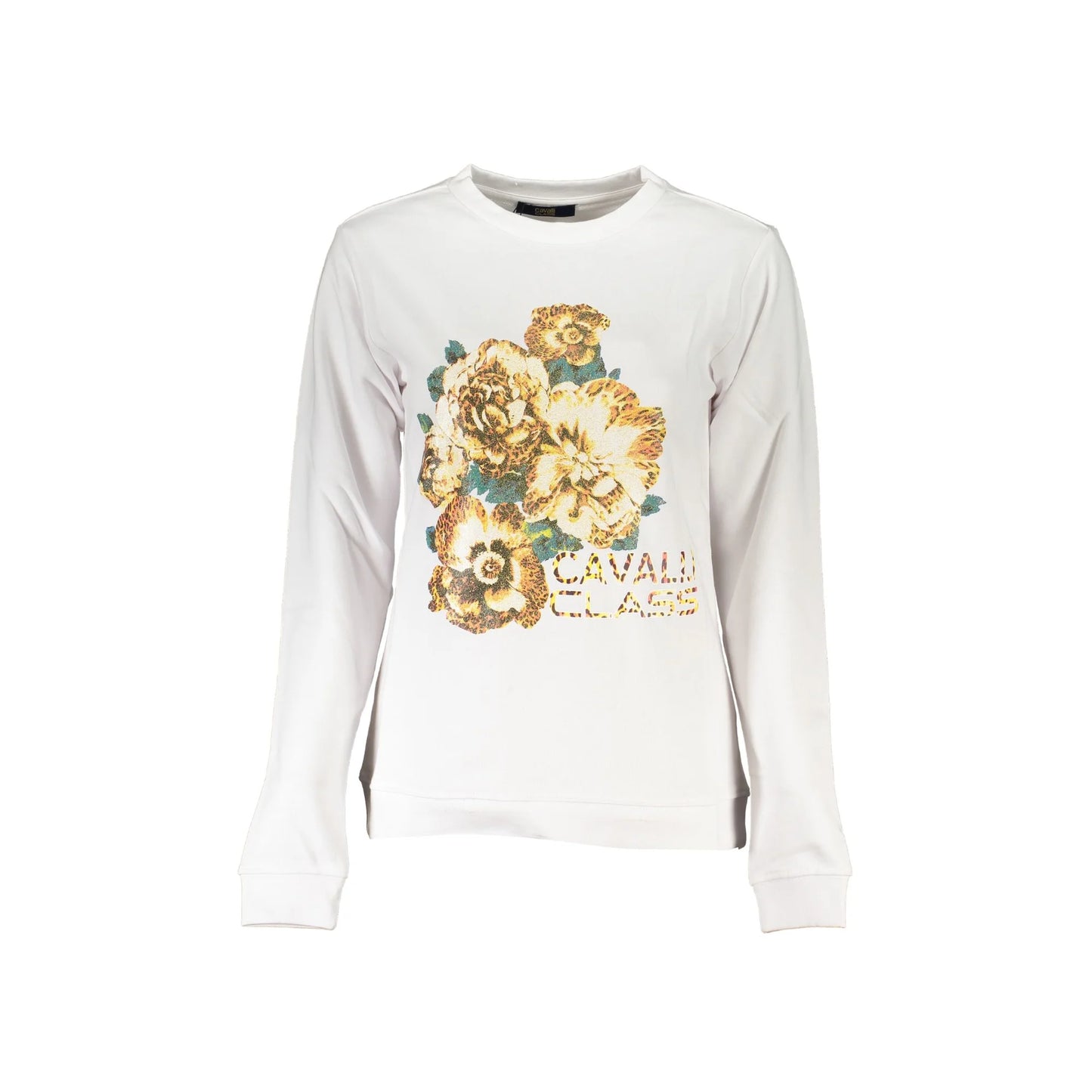 Cavalli Class Felpa Maniche Lunghe Donna Bianca Stampa Felpe Bianco - foto prodotto