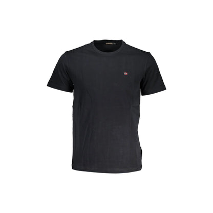 Napapijri T-Shirt Maniche Corte Uomo Nera Ricamo Nero - foto prodotto
