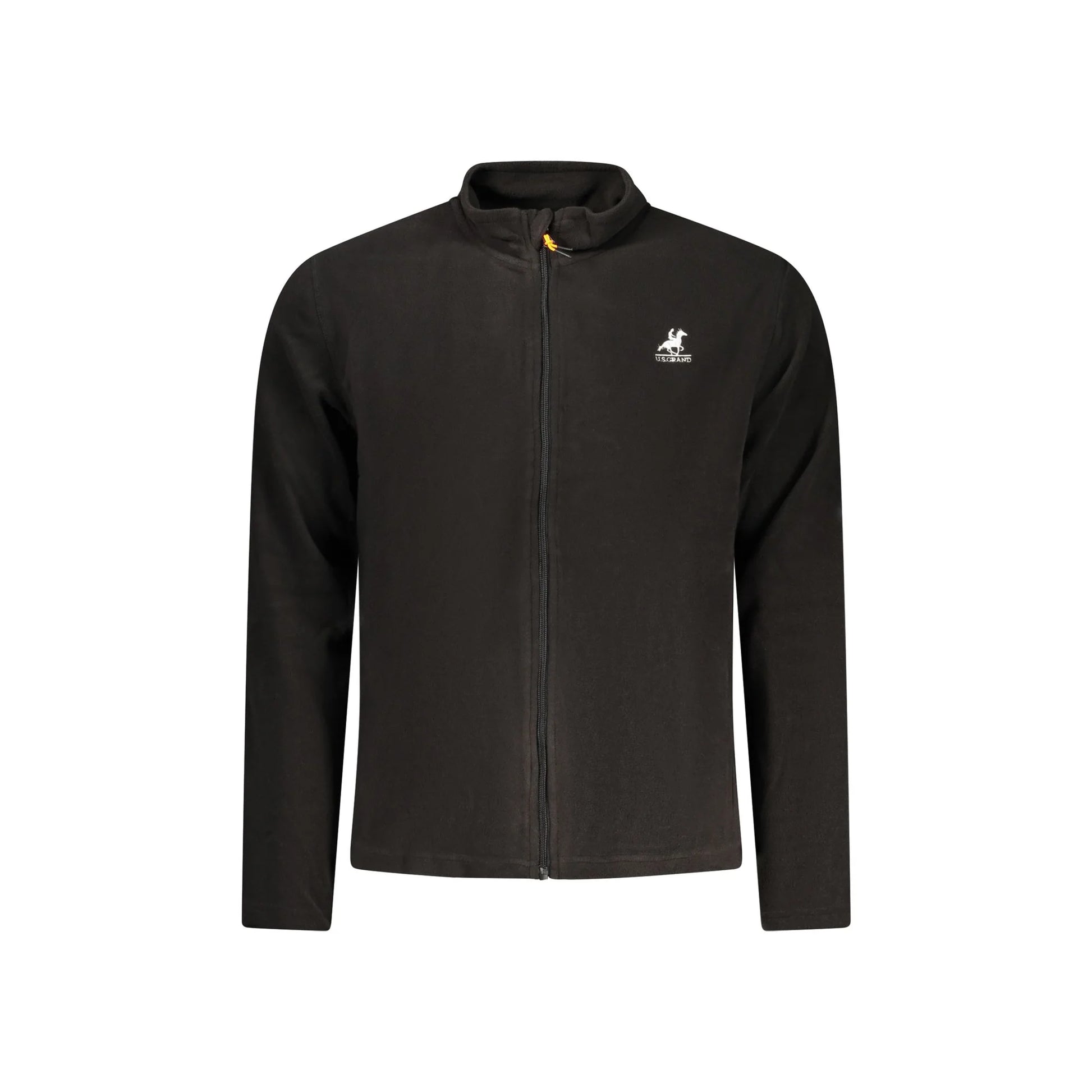 U.S. Grand Felpa Uomo Nera Zip Pile Ricamo Logo Felpe Nero - foto prodotto