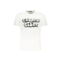 Cavalli Class Tricou Maneci Scurte Bărbați Alb Print Logo