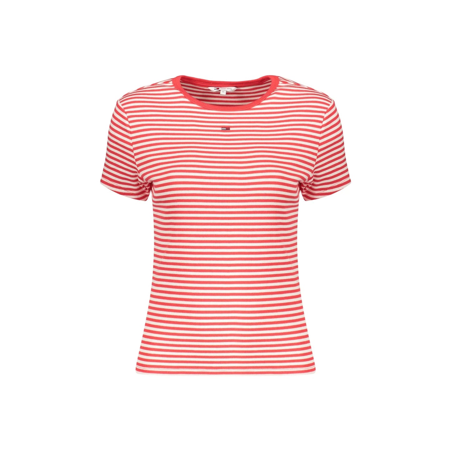 TOMMY HILFIGER T-SHIRT MANICHE CORTE DONNA ROSSO