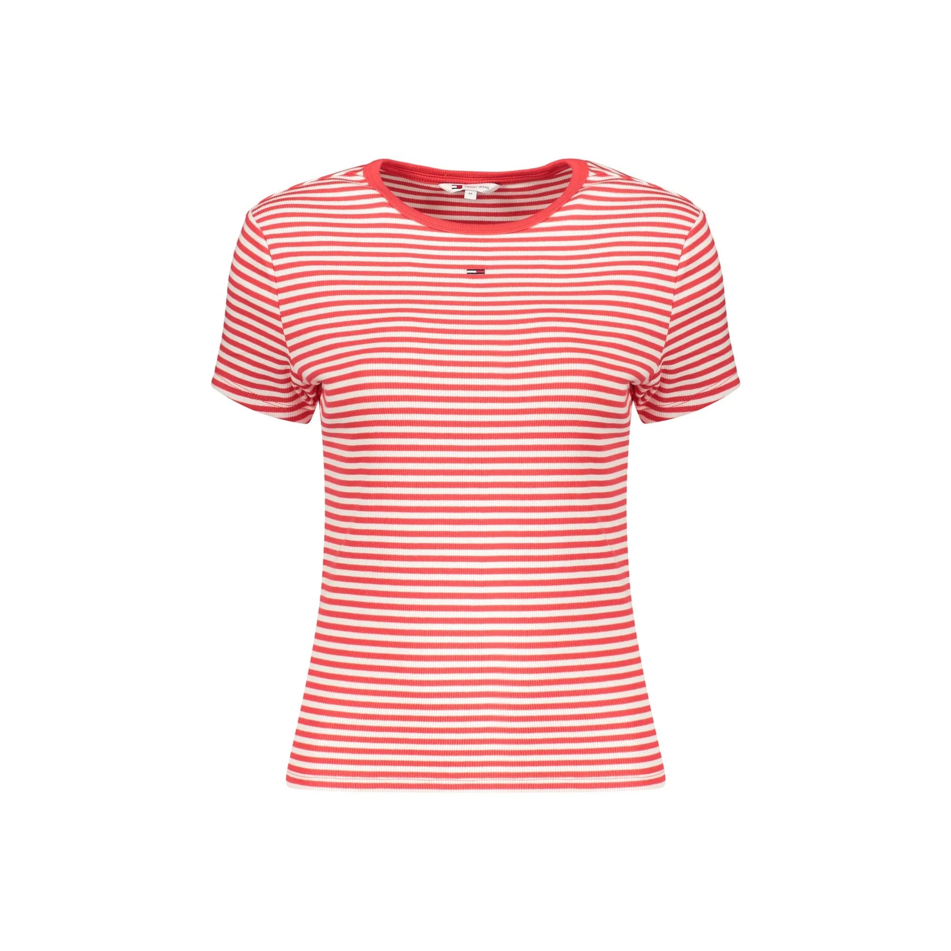 TOMMY HILFIGER T-SHIRT MANICHE CORTE DONNA ROSSO