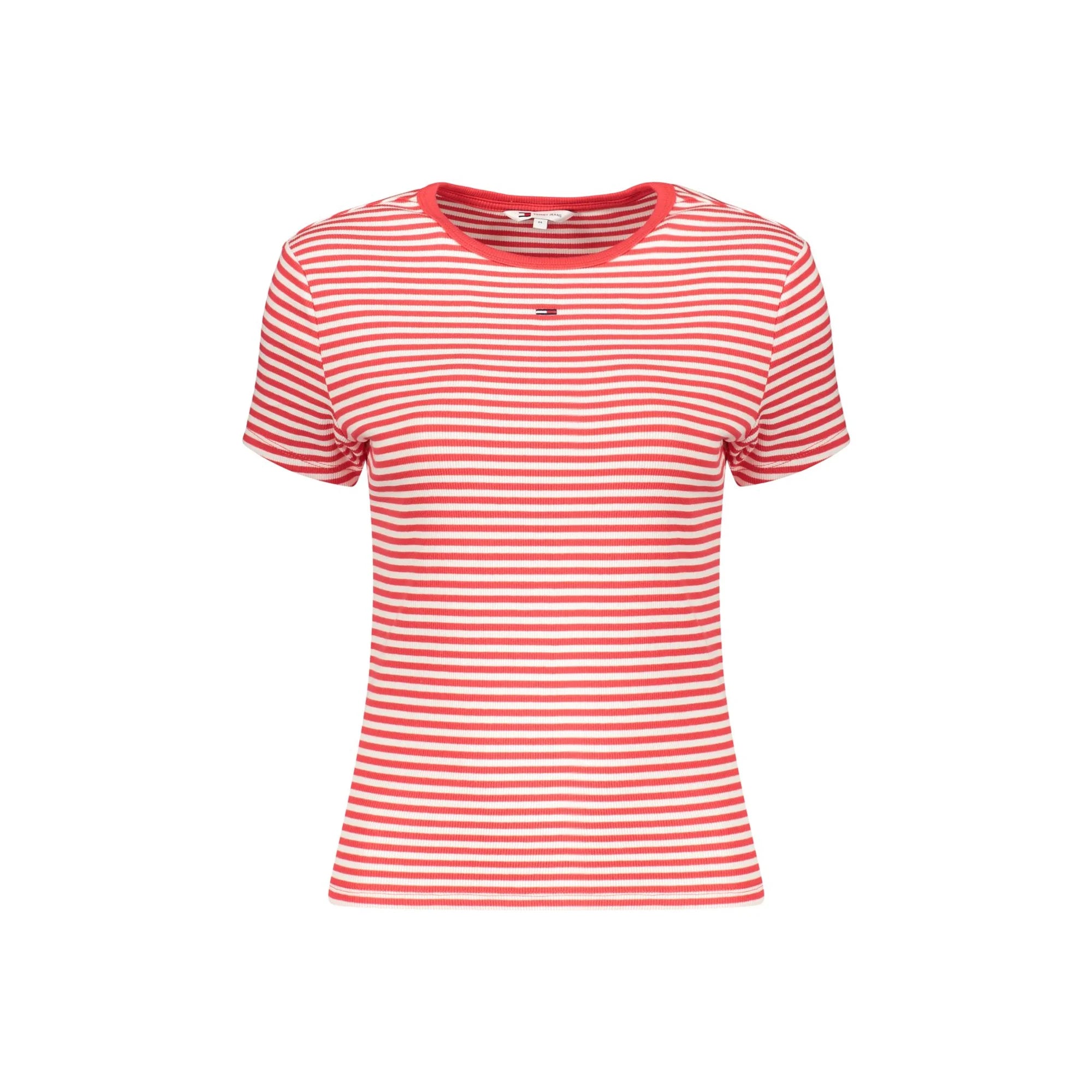 TOMMY HILFIGER T-SHIRT MANICHE CORTE DONNA ROSSO