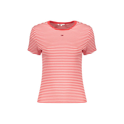 TOMMY HILFIGER T-SHIRT MANICHE CORTE DONNA ROSSO