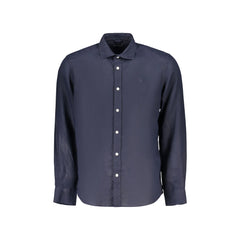 North Sails Camisa de Manga Larga Hombre Azul Bordado