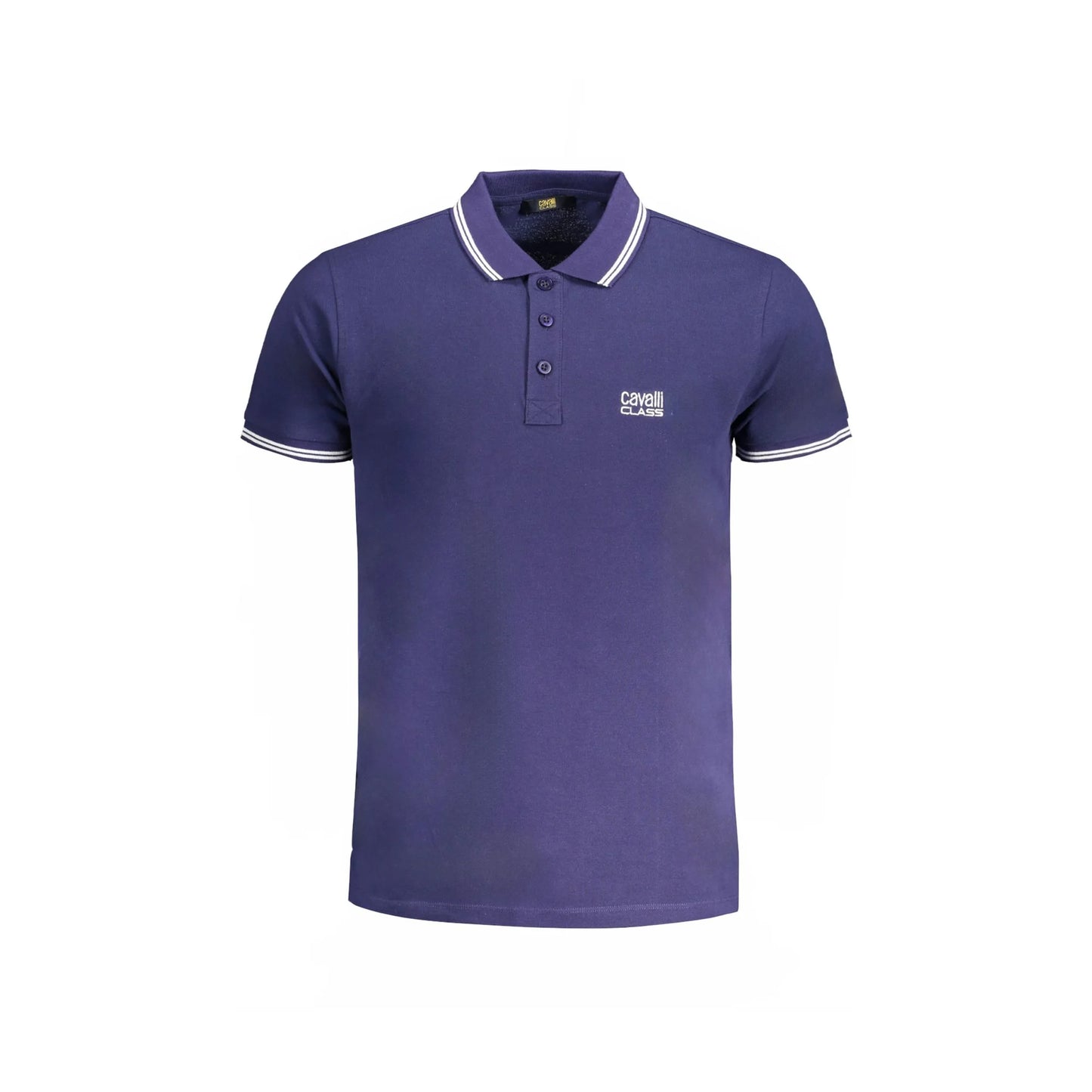 Cavalli Class Polo Uomo Blu Maniche Corte Cotone Ricamo Logo - foto prodotto