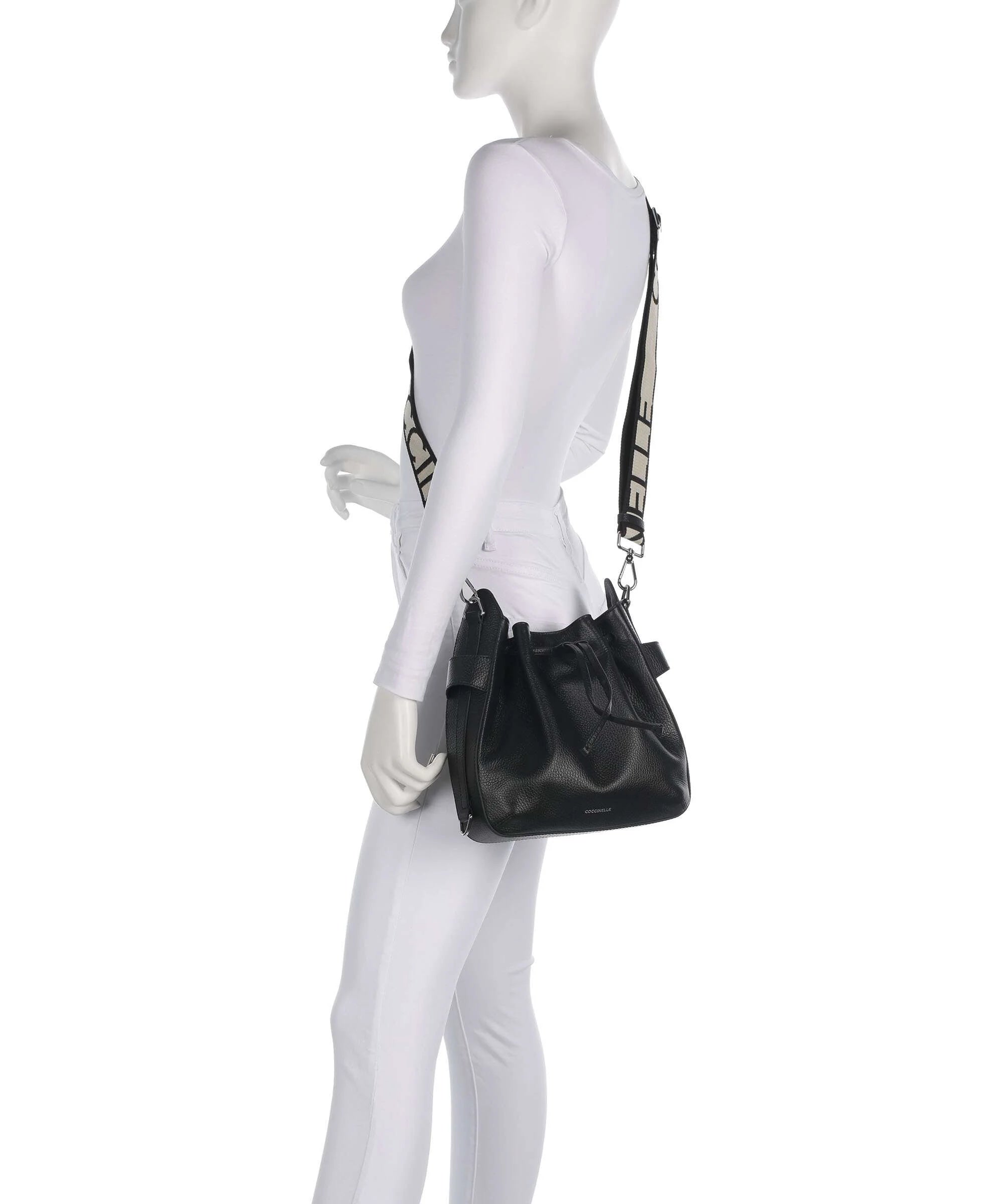 coccinelle gretel ribbon bucket bag e1u6c230101 001 - immagine 3