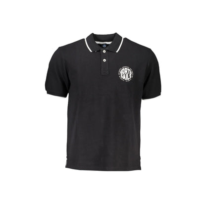 North Sails Polo Maniche Corte Uomo Nera Stampa Logo Nero - foto prodotto